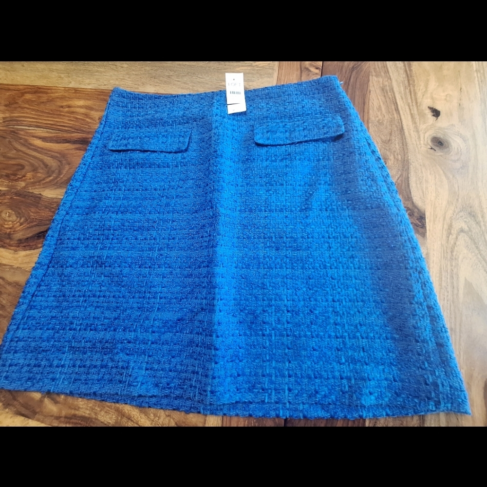 LOFT Blue Mini Pencil Skirt Casual